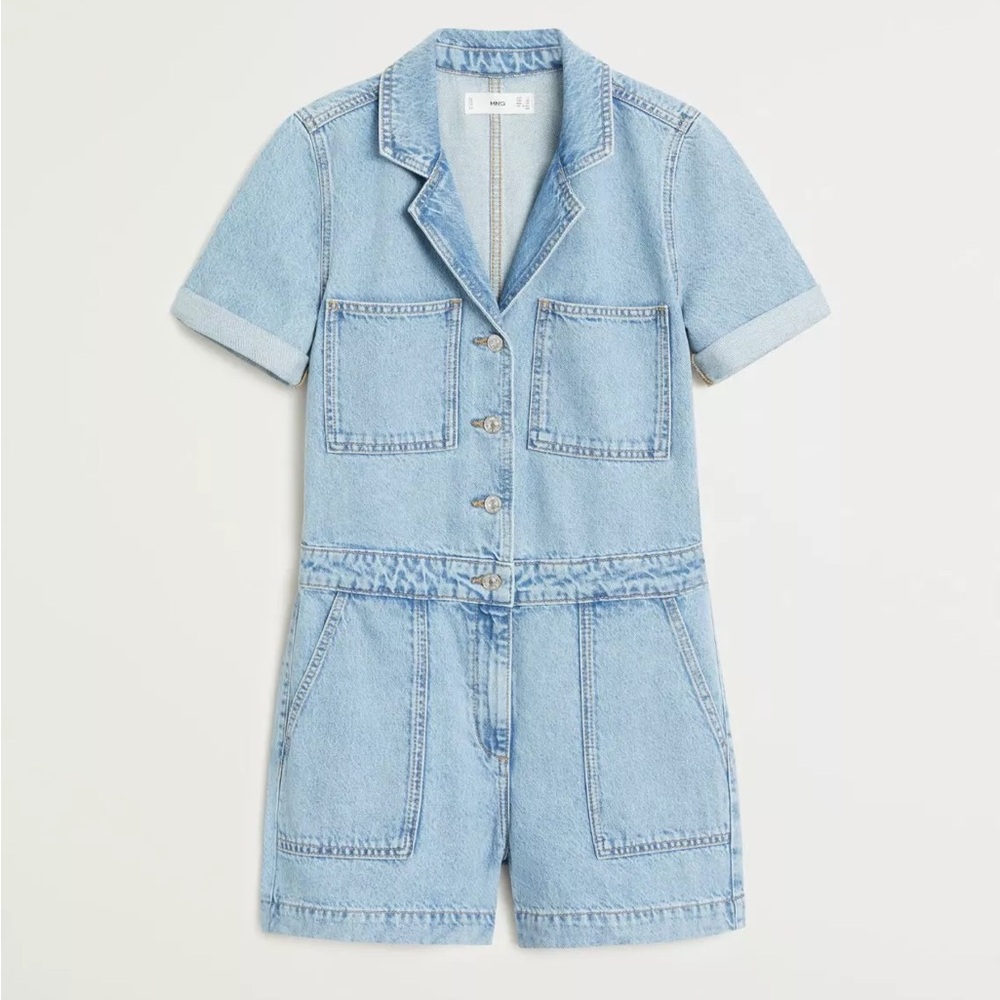 Mango denim short jumpsuit romper